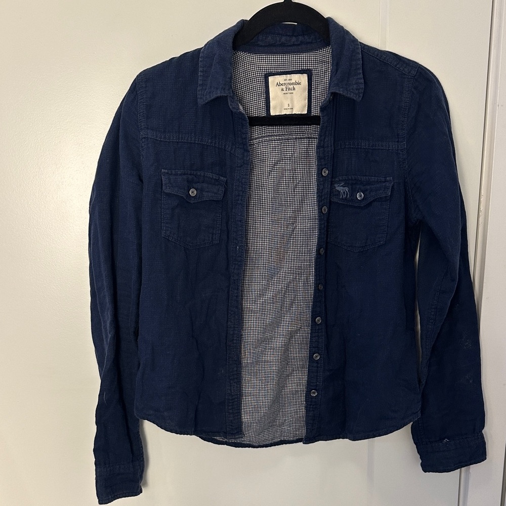 Abercrombie & Fitch Navy Button-Up Shirt